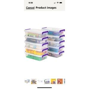 USA 3 Qt. Plastic Craft Storage Container Bins with Lids, 10 Pack, Small Art ...